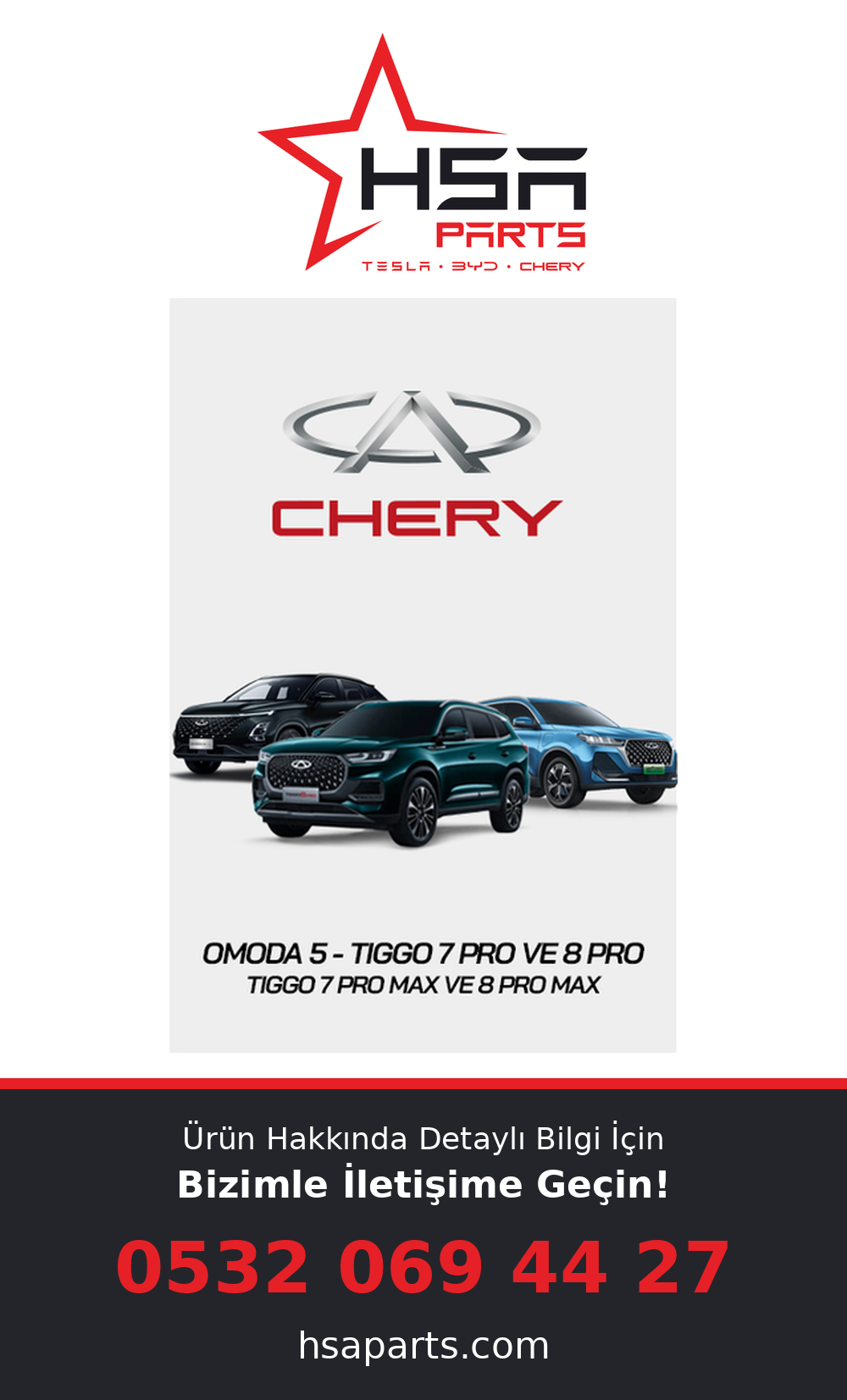 HSA Parts CHERY yedek parça - detaylı bilgi için bizimle iletişime geçin